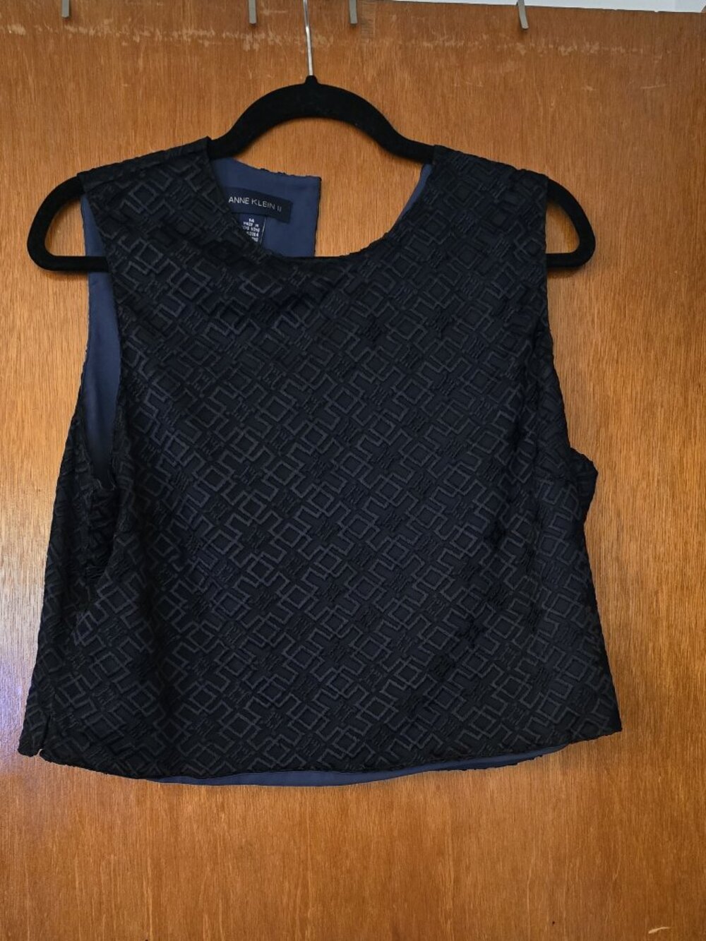Anne Klein II Dark Blue Lined Blouse Size 14